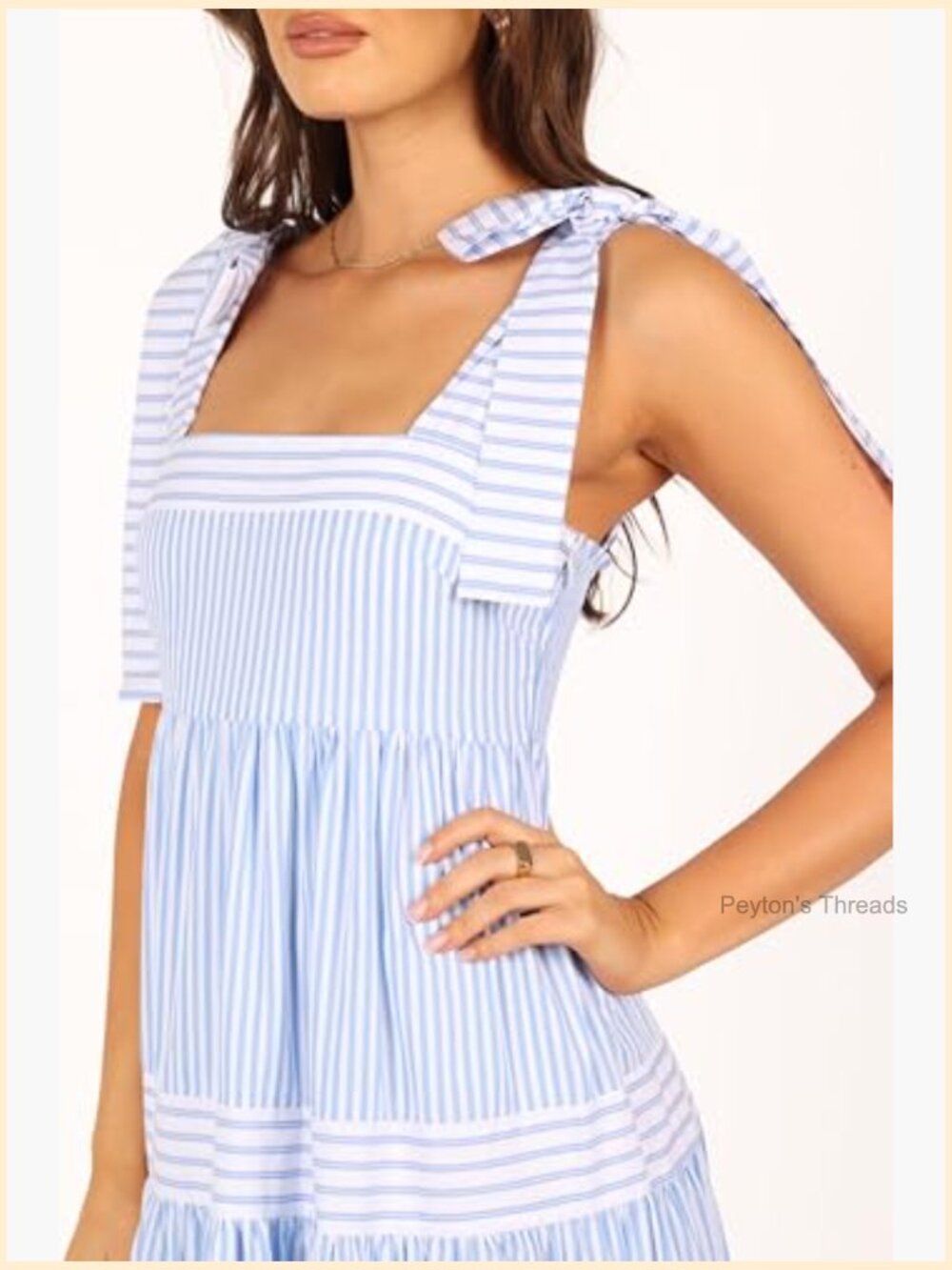 Maxi A-Line Dress with Square Neck and Shirred Back - Picture 3 of 7